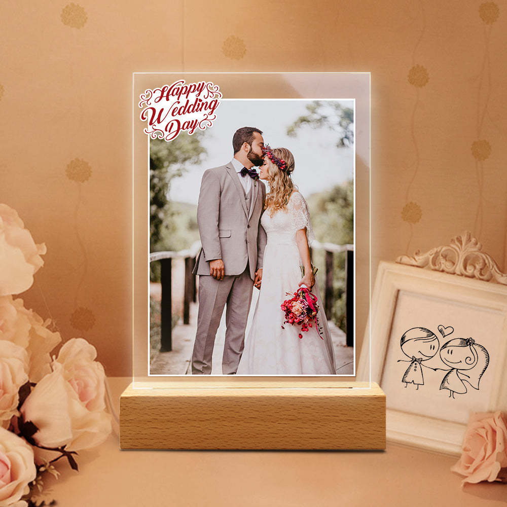 Lámpara De Foto Personalizada, Lámpara 3d Personalizada, Regalo De Cumpleaños, Lámpara De Mesa, Regalo Para Pareja, Lámpara De Noche Led - soufeeles