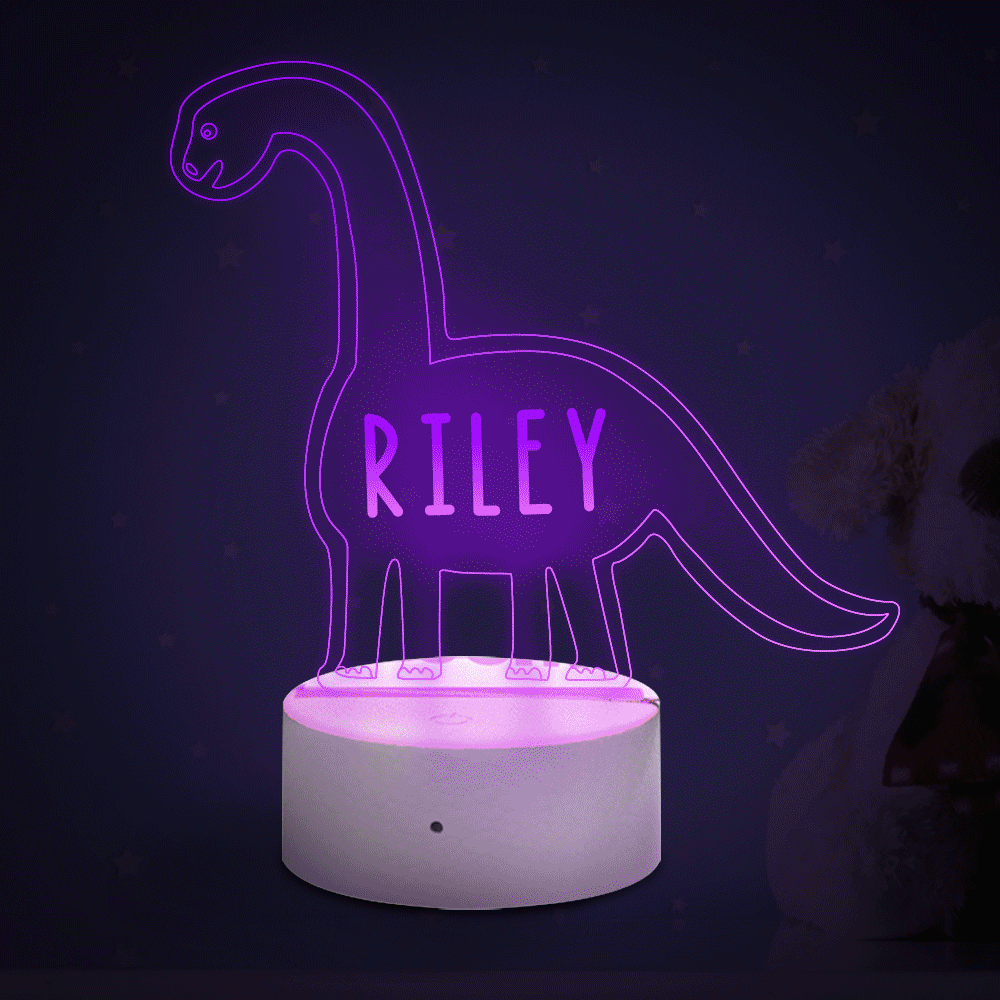 Regalos De Navidad Lámpara De Dinosaurio Triceratops Personalizada Con Nombre Personalizado Luz De Noche Decoración De Dormitorio Para Niños Luz De Noche Para Niños