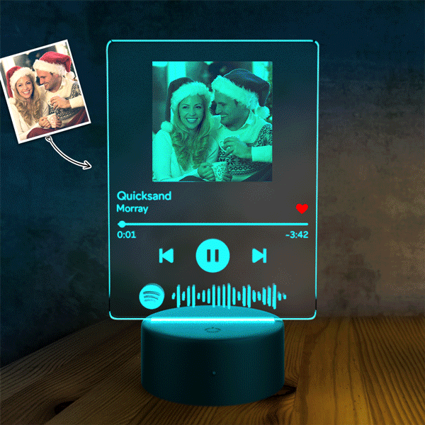 Lámpara De Luz Led Spotify Personalizada Luz De Noche Personalizada Regalo De Navidad - soufeeles