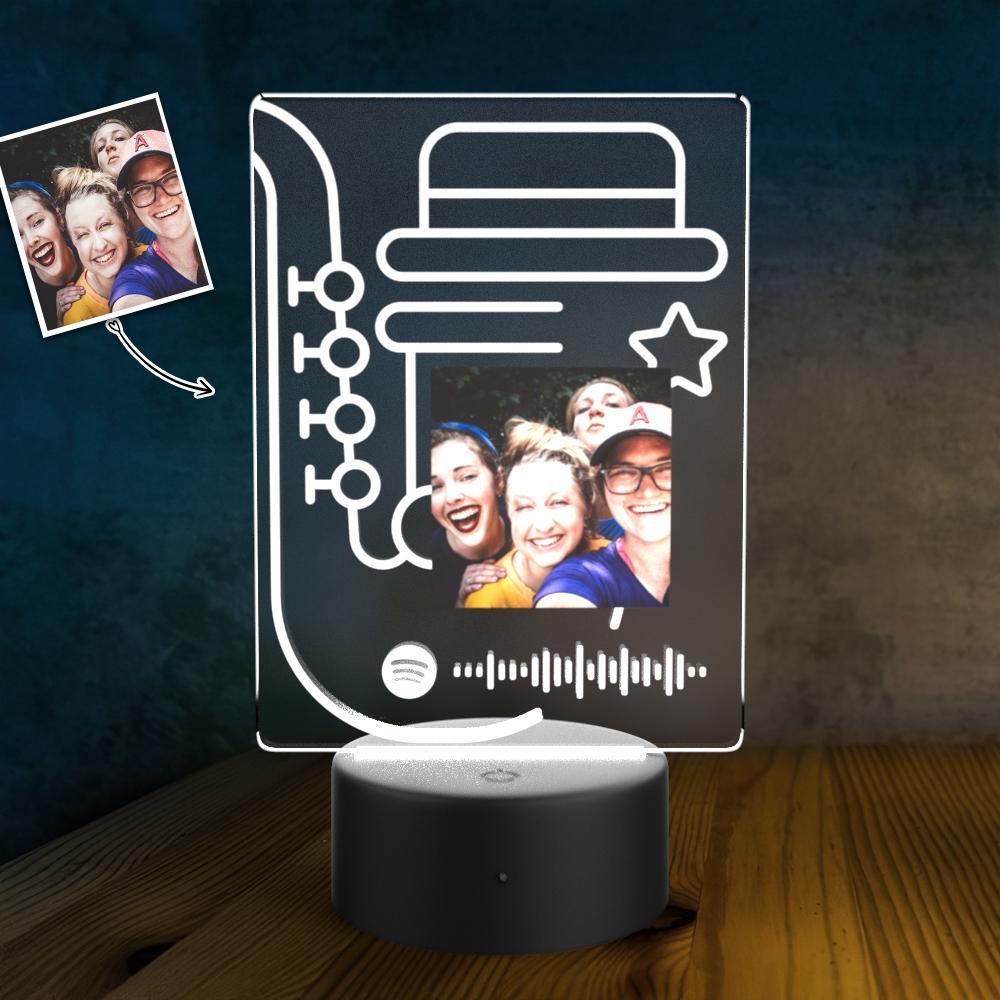 Lámpara De Noche Led De Spotify Con Placa De Canción Personalizada, Regalos Personalizados Para él Placa Spotify