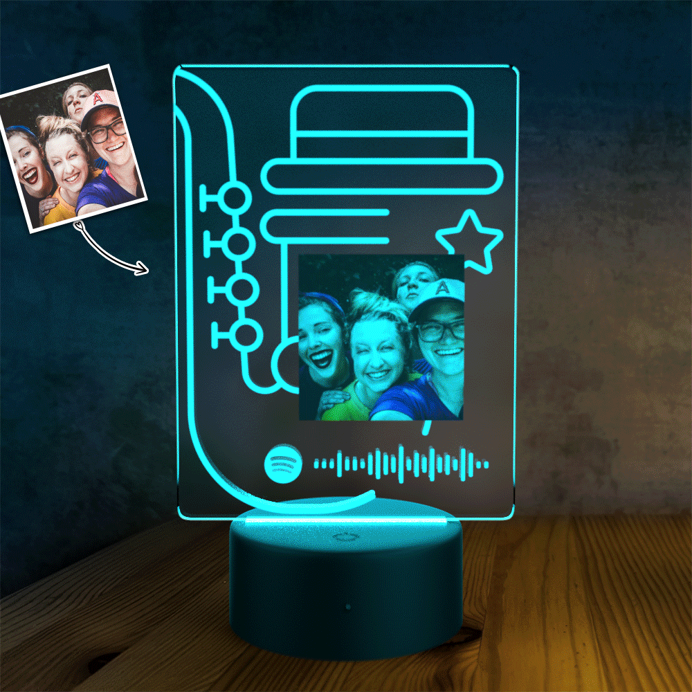 Lámpara De Noche Led De Spotify Con Placa De Canción Personalizada, Regalos Personalizados Para él Placa Spotify