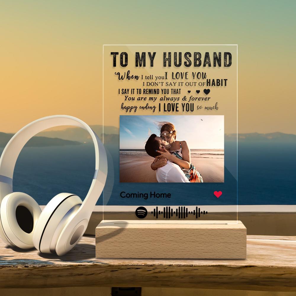 El Mejor Regalo De La Noche De La Luz De La Placa De Cristal De Spotify Para El Marido Placa Spotify