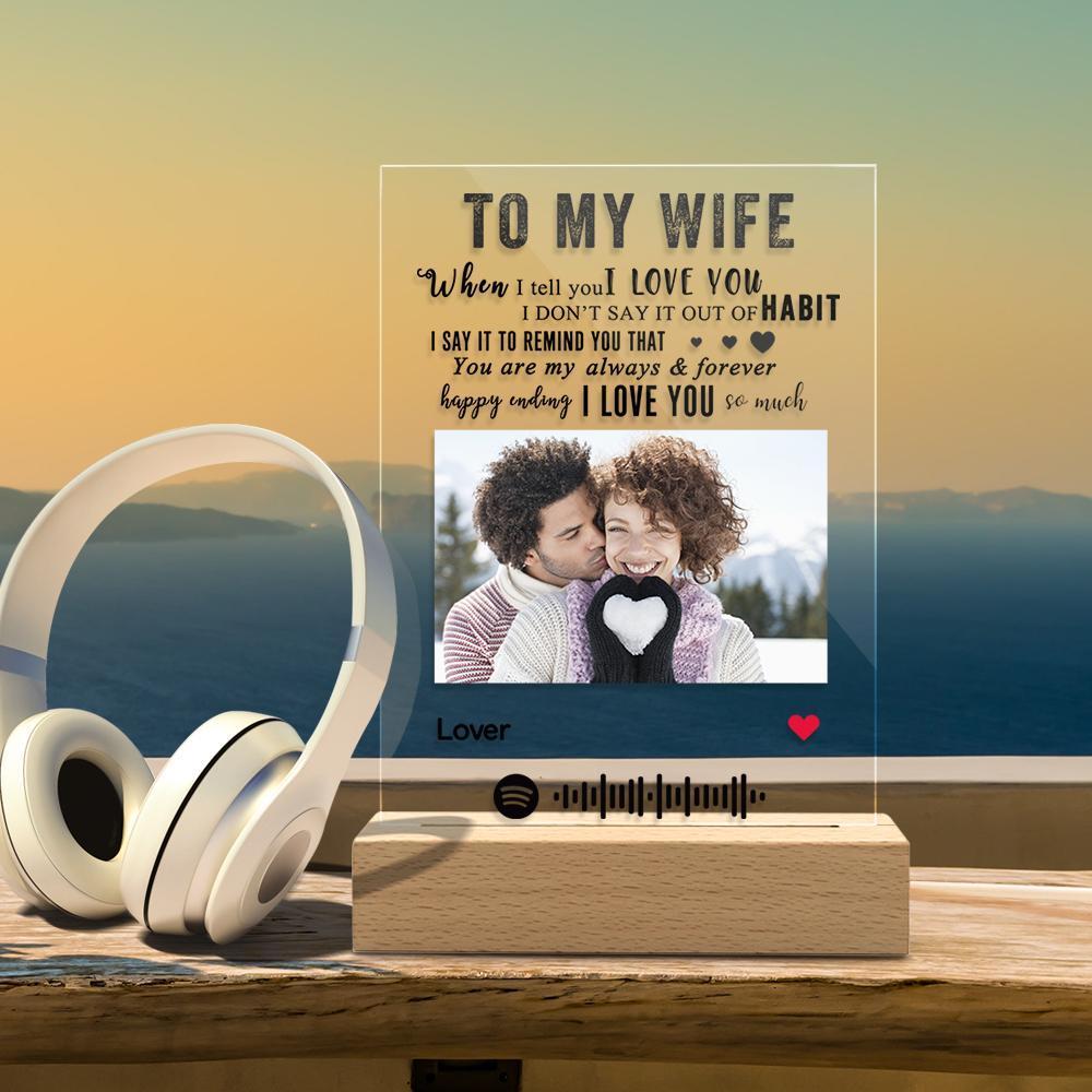Placa De Música Personalizada Con Código De Spotify Placa Spotify (4.7in X 6.6in) - Para Mi Esposa