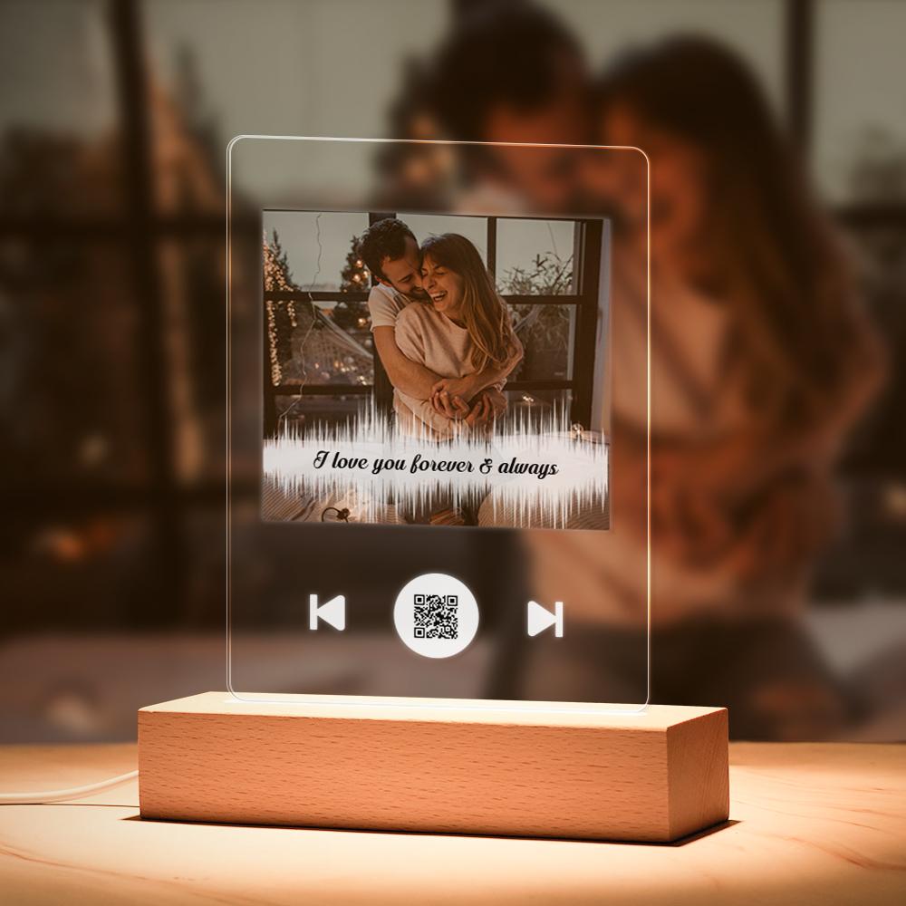 Impresión De Mensaje De Voz Personal Personalizado Soundwave Art Print Night Light Placa Spotify (5.9in x 7.8in)