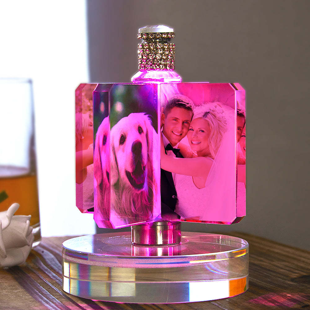 Foto Personalizada Molino De Viento Lámpara De Cristal Decoración Foto Noche Luz Regalo Para Amante - soufeeles