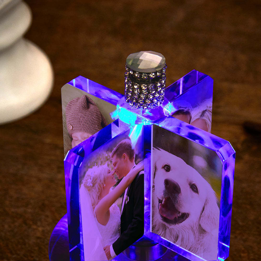 Foto Personalizada Molino De Viento Lámpara De Cristal Decoración Foto Noche Luz Regalo Para Amante - soufeeles