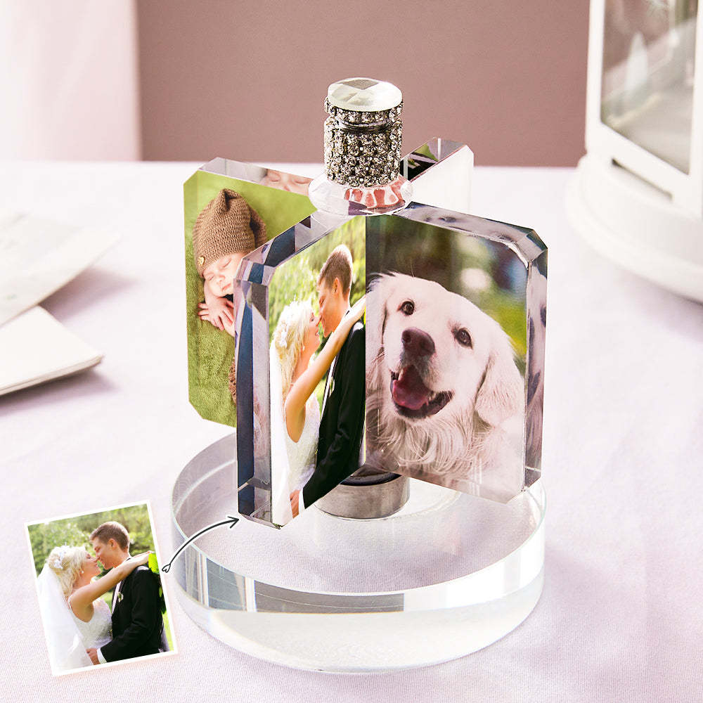Foto Personalizada Molino De Viento Lámpara De Cristal Decoración Foto Noche Luz Regalo Para Amante - soufeeles