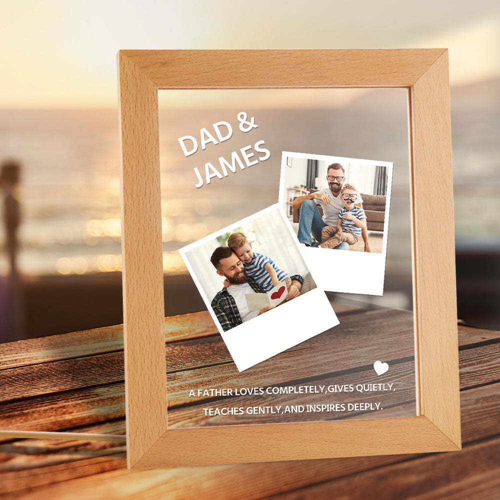 Regalo Del Día Del Padre Luz De Noche Nombre Personalizado Y Foto Un Amor De Padre Completamente - soufeeles
