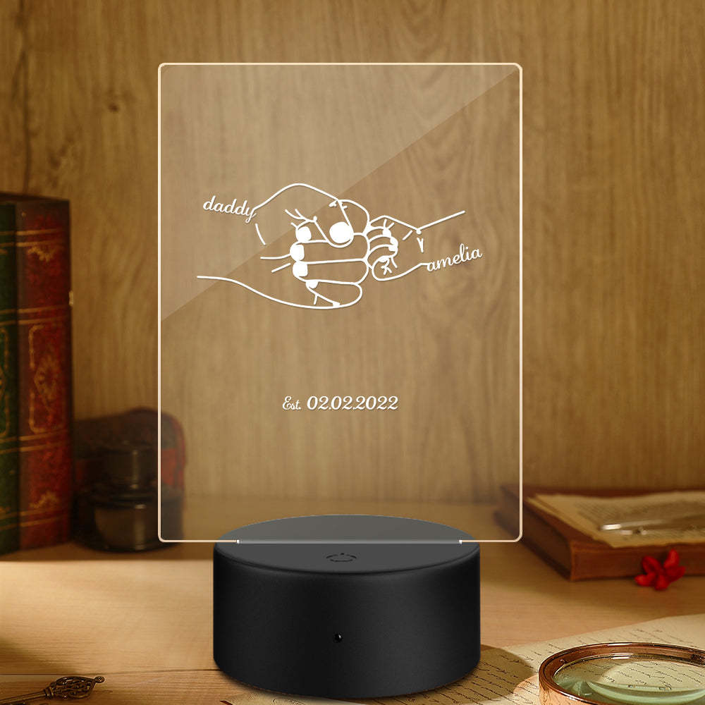 Luz De Noche De Regalo Del Día Del Padre Con Nombre Y Fecha Personalizados Para Papá - soufeeles