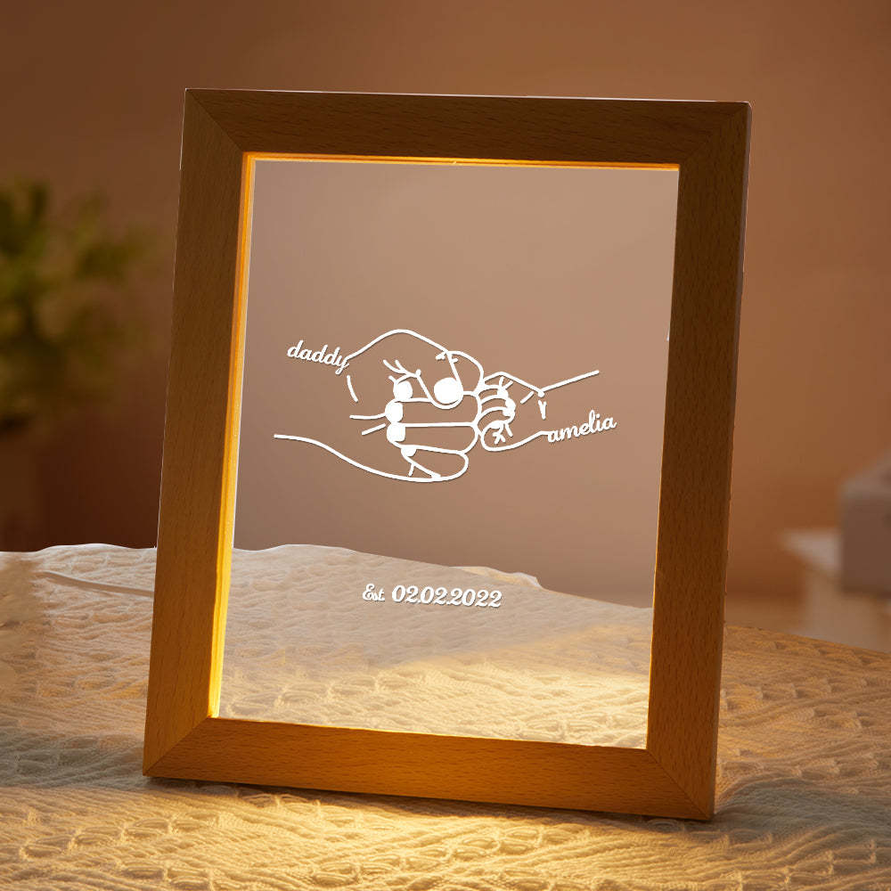 Luz De Noche De Regalo Del Día Del Padre Con Nombre Y Fecha Personalizados Para Papá - soufeeles