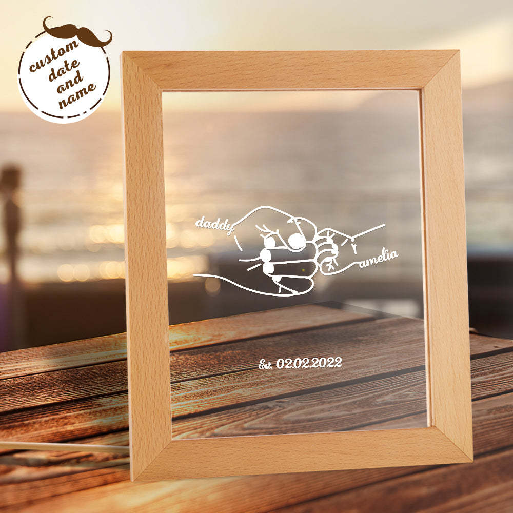 Luz De Noche De Regalo Del Día Del Padre Con Nombre Y Fecha Personalizados Para Papá - soufeeles