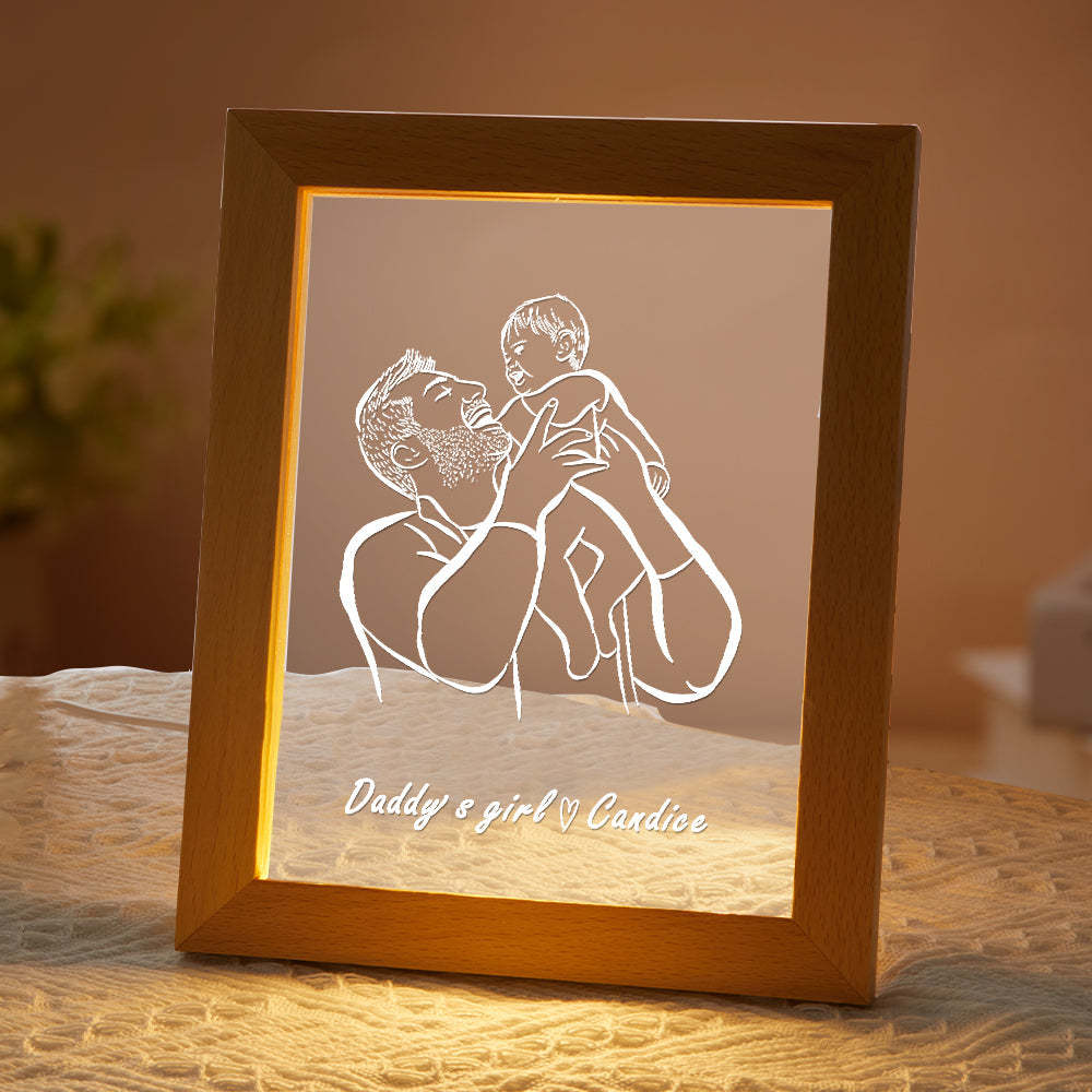 Regalo Del Día Del Padre De La Luz De La Noche De Tu Nombre Personalizado De La Niña De Papá - soufeeles