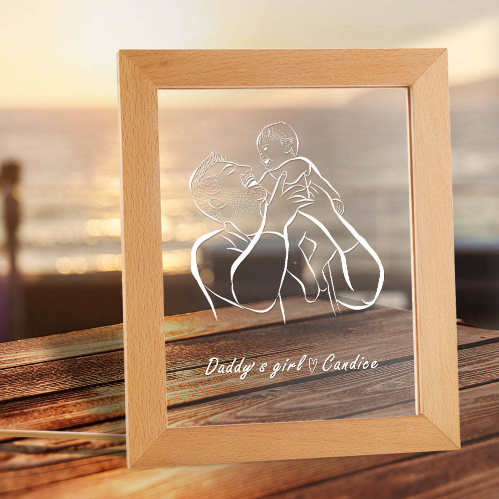 Regalo Del Día Del Padre De La Luz De La Noche De Tu Nombre Personalizado De La Niña De Papá - soufeeles