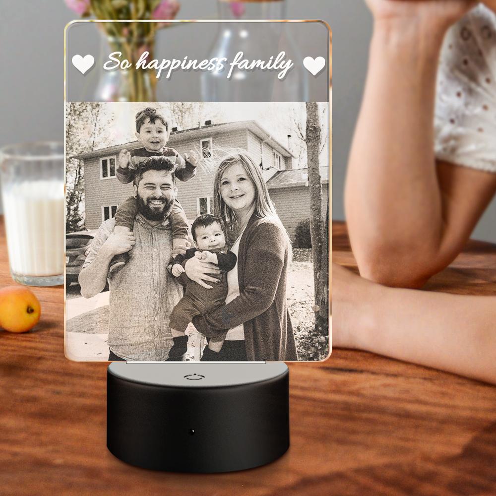 Regalo Personalizado Familia Foto Personalizada Nombre Luz Nocturna - soufeeles