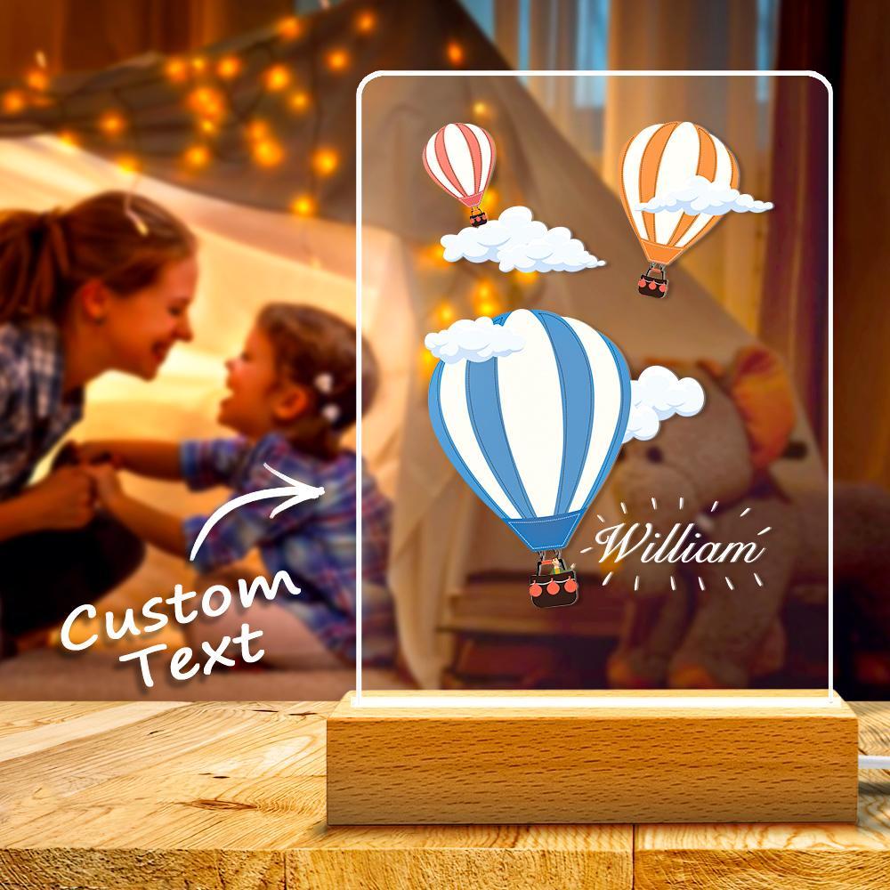 Regalo Personalizado Del Globo Del Aire Caliente De La Lámpara De La Mesita De Noche De La Lámpara De Mesa De La Luz De La Noche Para Los Niños - soufeeles