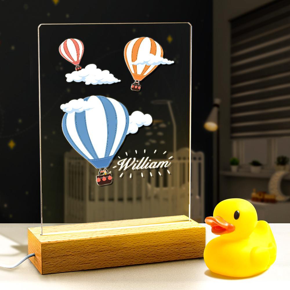 Regalo Personalizado Del Globo Del Aire Caliente De La Lámpara De La Mesita De Noche De La Lámpara De Mesa De La Luz De La Noche Para Los Niños - soufeeles