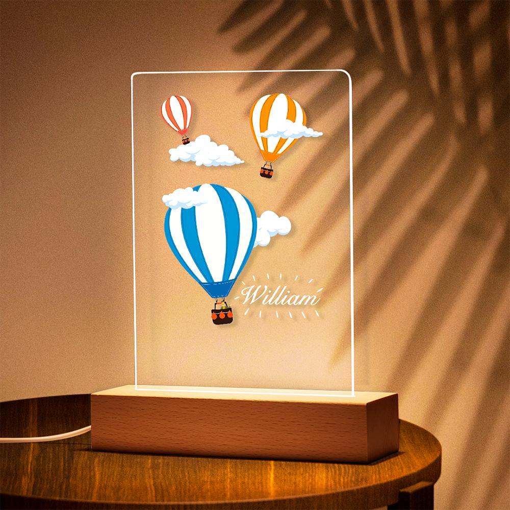 Regalo Personalizado Del Globo Del Aire Caliente De La Lámpara De La Mesita De Noche De La Lámpara De Mesa De La Luz De La Noche Para Los Niños - soufeeles