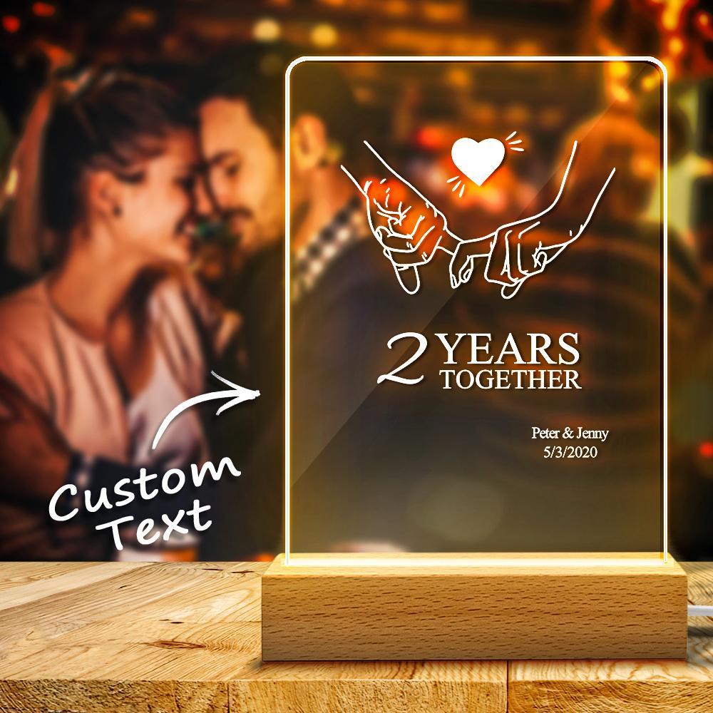 Luz De Noche Personalizada Nombre Lámpara De Mesa Decoración De Habitación Regalo De Pareja - soufeeles
