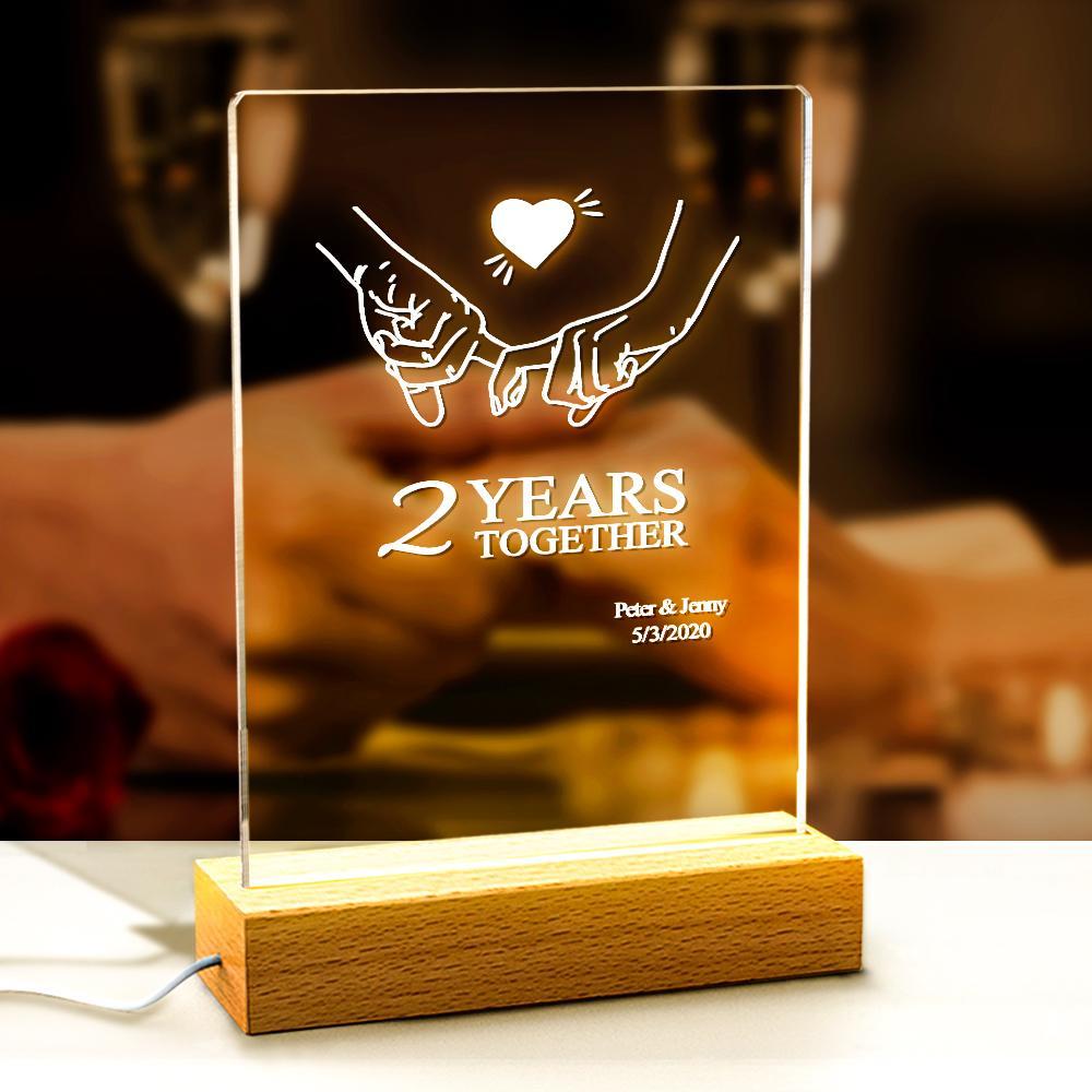 Luz De Noche Personalizada Nombre Lámpara De Mesa Decoración De Habitación Regalo De Pareja - soufeeles