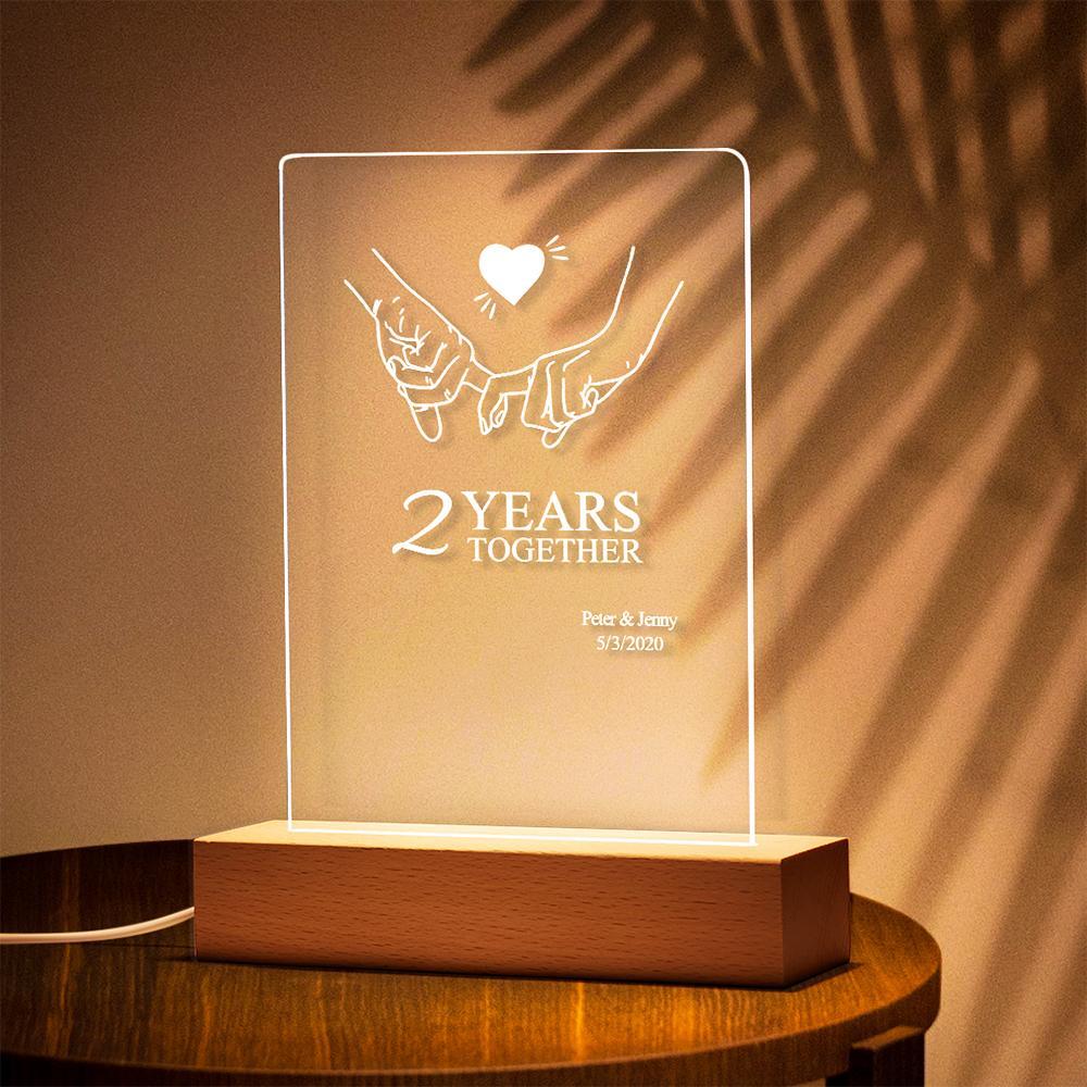 Luz De Noche Personalizada Nombre Lámpara De Mesa Decoración De Habitación Regalo De Pareja - soufeeles