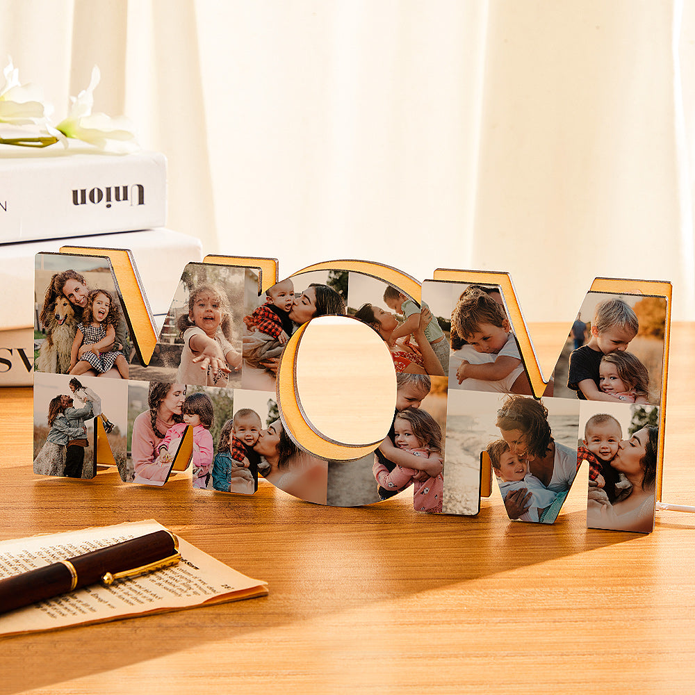 Foto Personalizada Luz Nocturna Multi-mapa Regalos De Madera Para Mamá - soufeeles