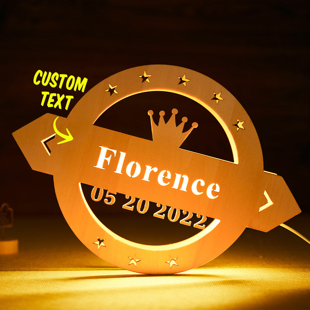 Lámpara De Corona Con Texto Personalizado Luz De Noche Con Letras Personalizadas Para Él - soufeeles
