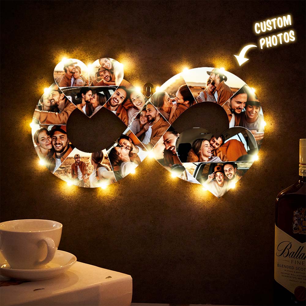 Foto Personalizada Infinity Love Lámpara Acrílica Marco De Fotos Personalizado Luz Nocturna Regalo Creativo Para Ella - soufeeles