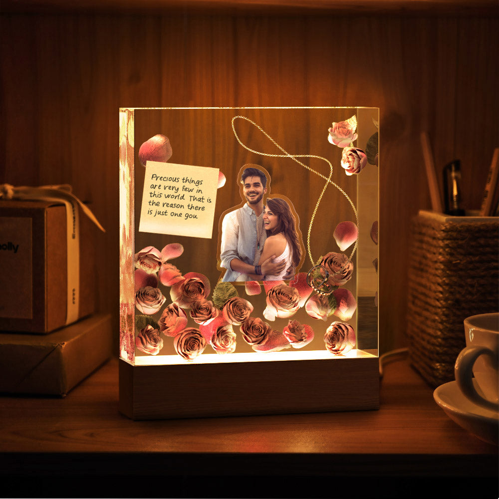 Foto Personalizada Night Light Square Tridimensional Valentine's Day Gifts - soufeeles