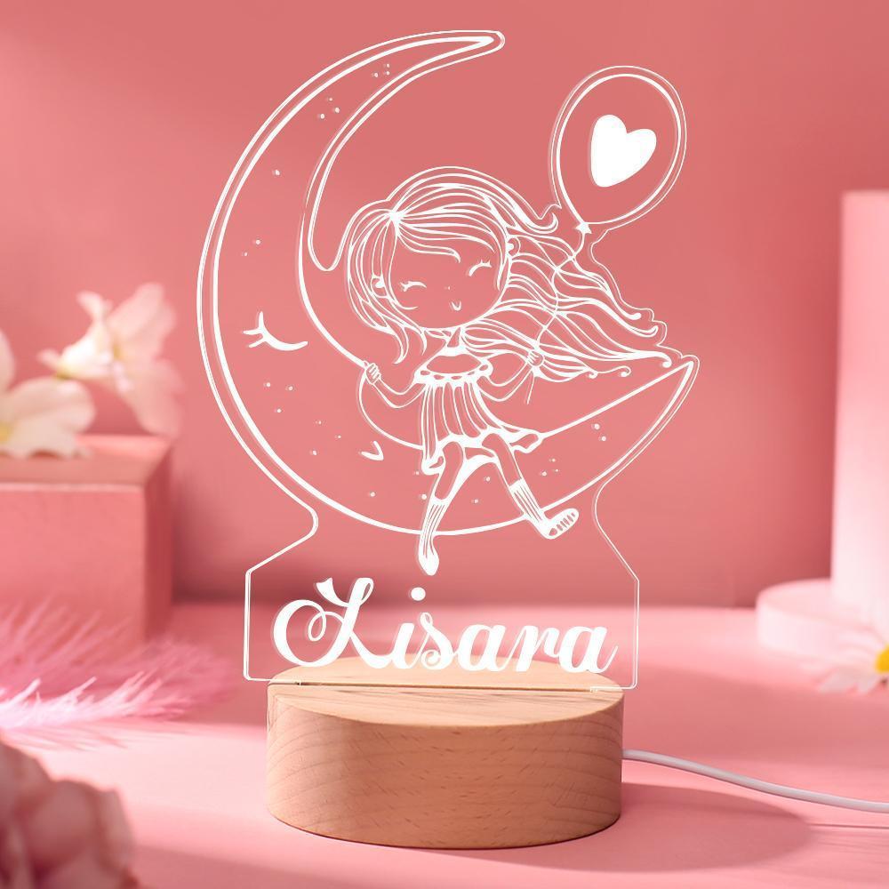 Lámpara De Guardería Con Luz De Noche Personalizada Para Decoración De Guardería De Niña, Primer Regalo De Cumpleaños De Mamá Y Papá, Luces De Noche, Lámpara De Mesa Para Niños