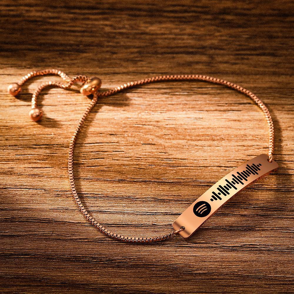 Pulsera Con Código De Spotify Escaneable Canción Favorita De Spotify Pulsera Con Barra Grabada Regalos De Aniversario De Oro Rosa