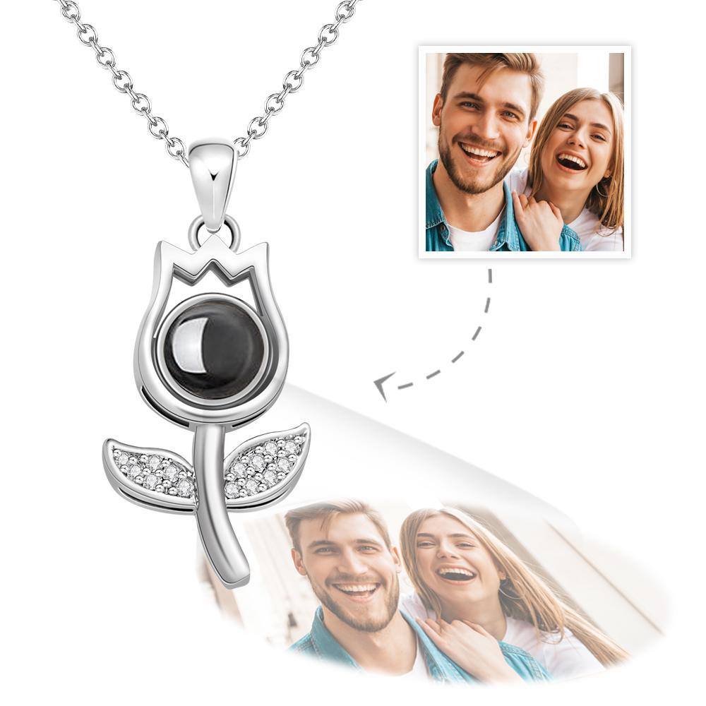 Collar De Foto De Proyección Personalizado, Colgante De Foto De Mascota Personalizado, Cadena De Proyección, Joyería Conmemorativa Para Mujer, Regalos - soufeeles