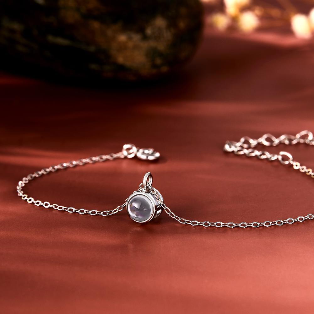 Pulsera De Proyección De Fotos Personalizada Pulsera De Plata S925 Personalizada Regalo Para Mujer - soufeeles