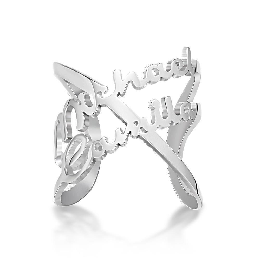 Anillos con Nombre Anillos con Nombre Infinito Regalos Familiares Plata 1-6 Nombres