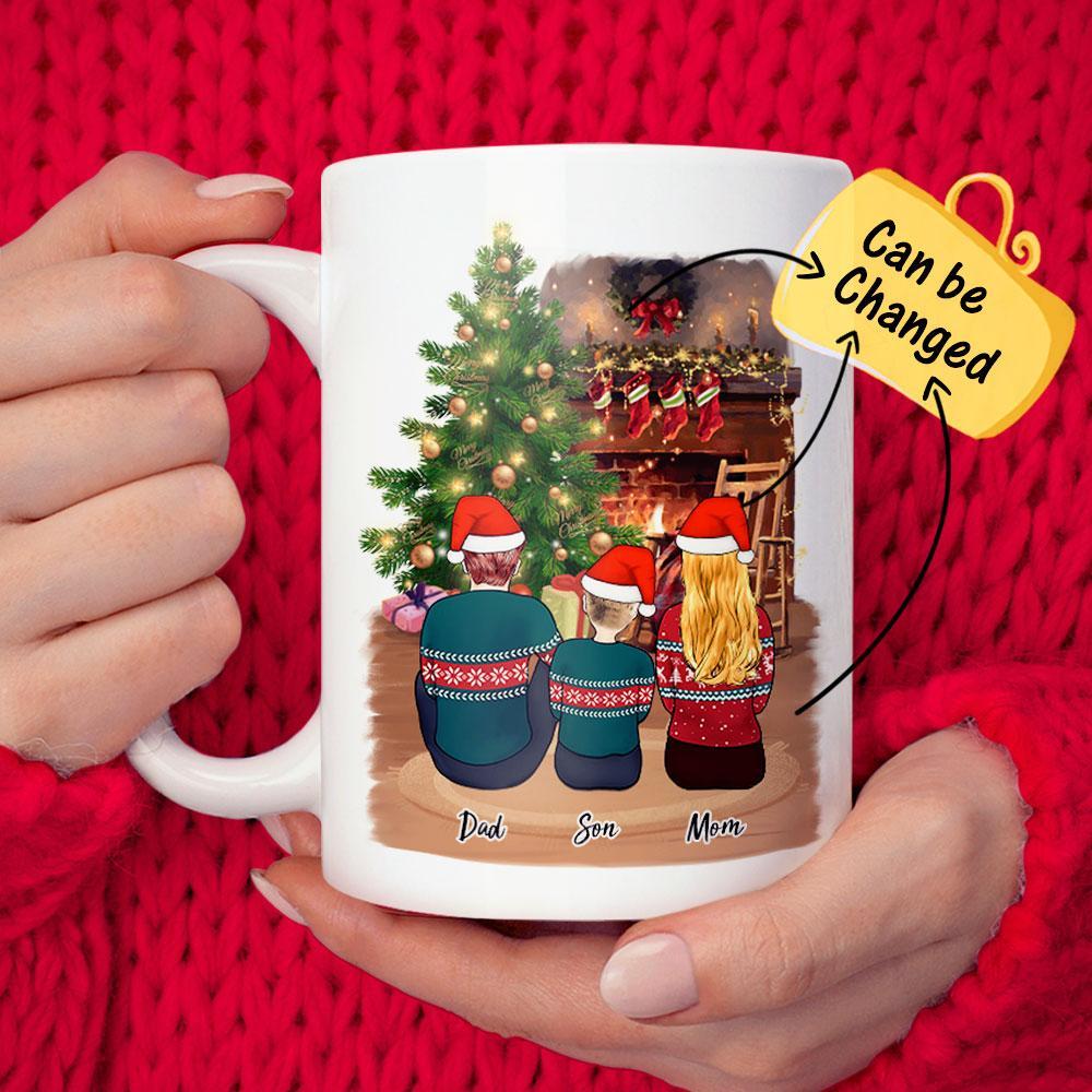 Tasse À Café Familiale Personnalisée De Noël-meilleur Cadeau De Noël-jusqu'à 14 Personnes