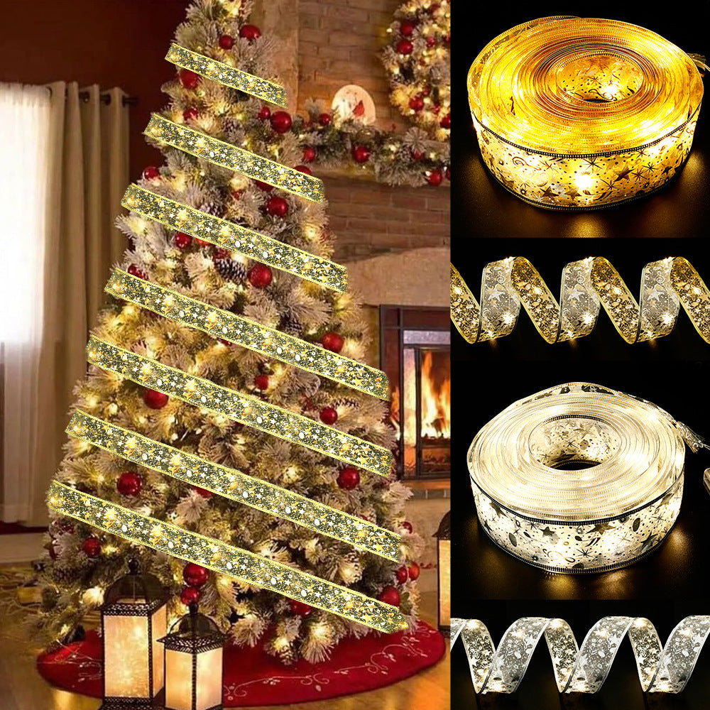 Noël Fée Lumières Arbre De Noël Ruban Lumières Fil De Cuivre Ruban Arcs Lumières Pour La Décoration De Fête De Vacances - soufeelfr