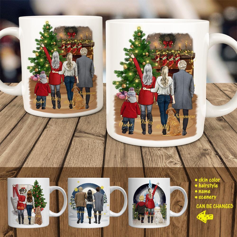 Tasse De Café De Famille De Noël Cadeau De Noël Nouveau Design