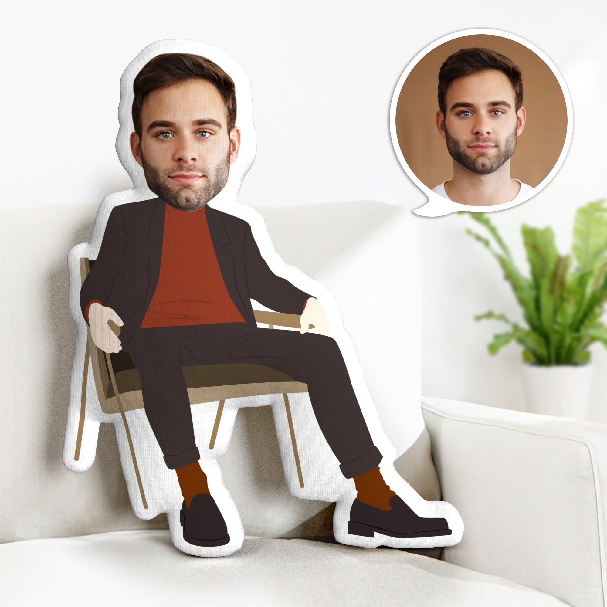 Cadeaux Fête Des Pères Personnalisé Visage Minime Coussin Personnalisé Oreiller Cadeaux - soufeelfr