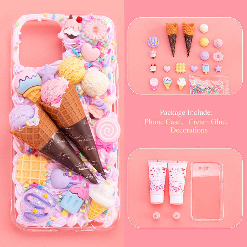 Bricolage Fait Main 3d Decoden Phone Case Macaron Ice-cream Cone