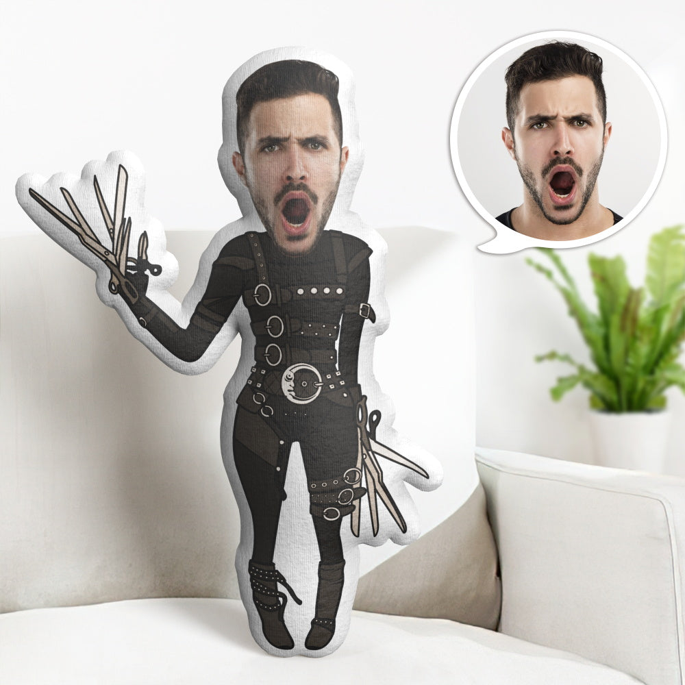 Visage Personnalisé Minime Jeter Oreiller Halloween Oreiller Edward Aux Mains D'argent Jeter Oreiller Cadeaux - soufeelfr