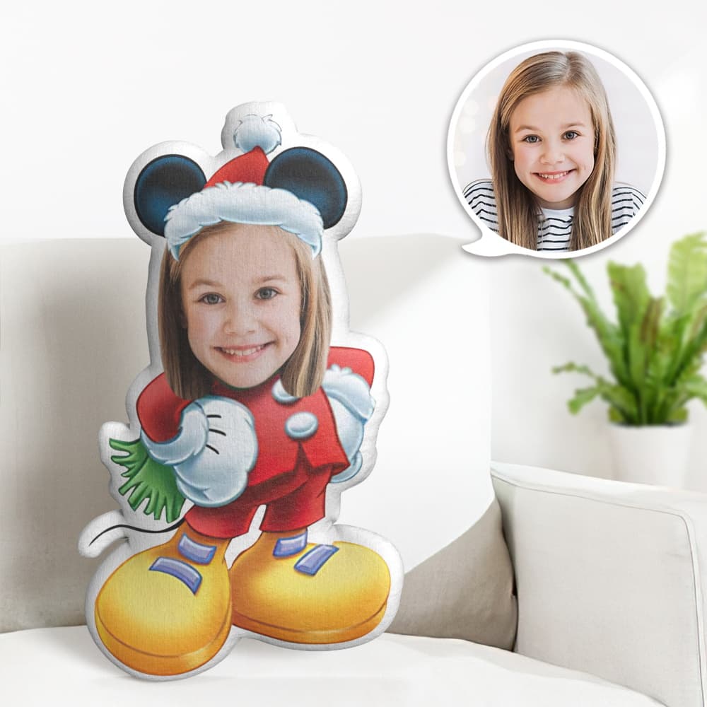 Cadeau De Noël Personnalisé Noël Minime Oreiller Visage Corps Oreiller Akimbo X-mas Mickey Personnalisé Visage Jet Minime Oreiller - soufeelfr