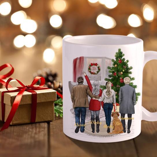 Tasse De Café De Famille De Noël Cadeau De Noël Nouveau Design