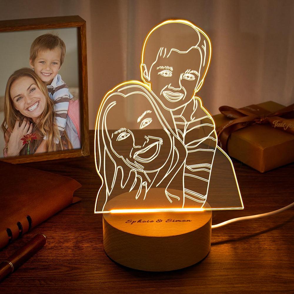 Lampe Photo 3d Personnalisée Led Pour Chambre Cadeau Lampe Veilleuse Personnalisé Pour Maman