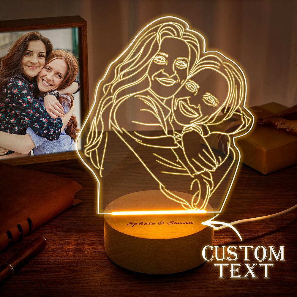 Lampe Photo 3d Personnalisée Led Pour Chambre À Coucher, Cadeau Lampe Veilleuse Personnalisé Pour Amis