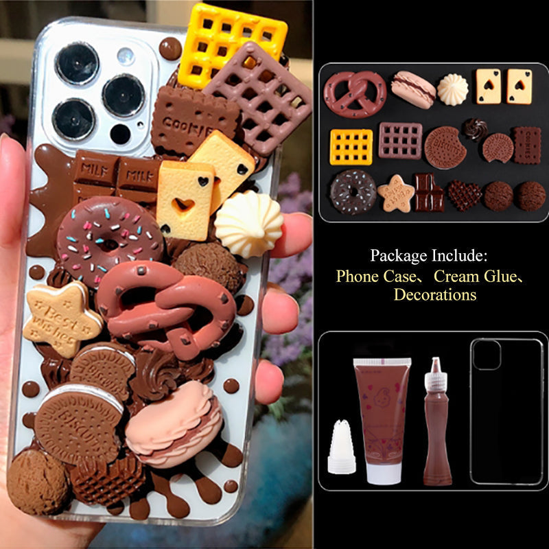 Coque De Téléphone Bricolage Cabochon Crème Personnalisé Tarte Au Chocolat