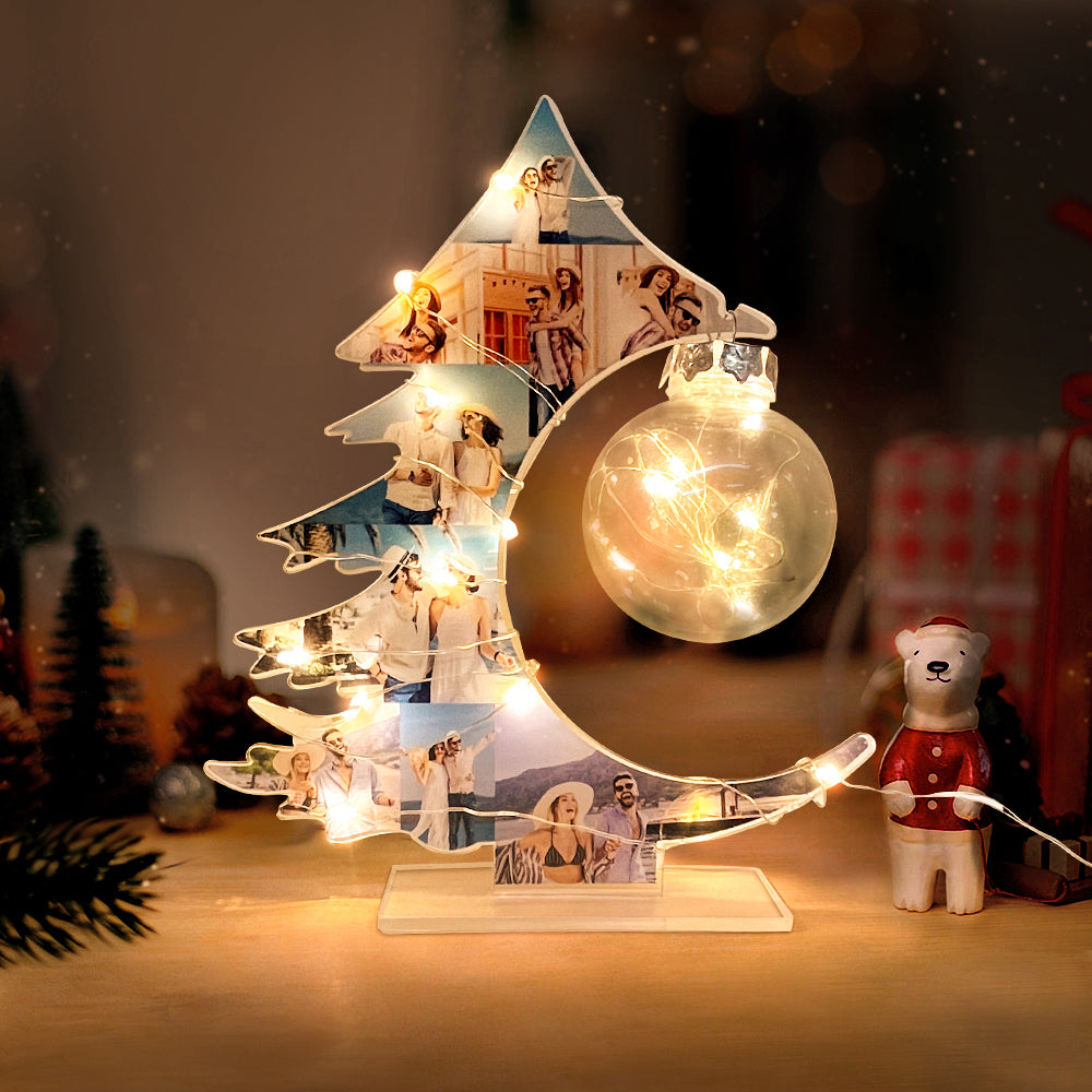 Veilleuse Photo Personnalisée Lampe De Sapin De Noël Personnalisée Décoration D'intérieur Cadeau - soufeelfr