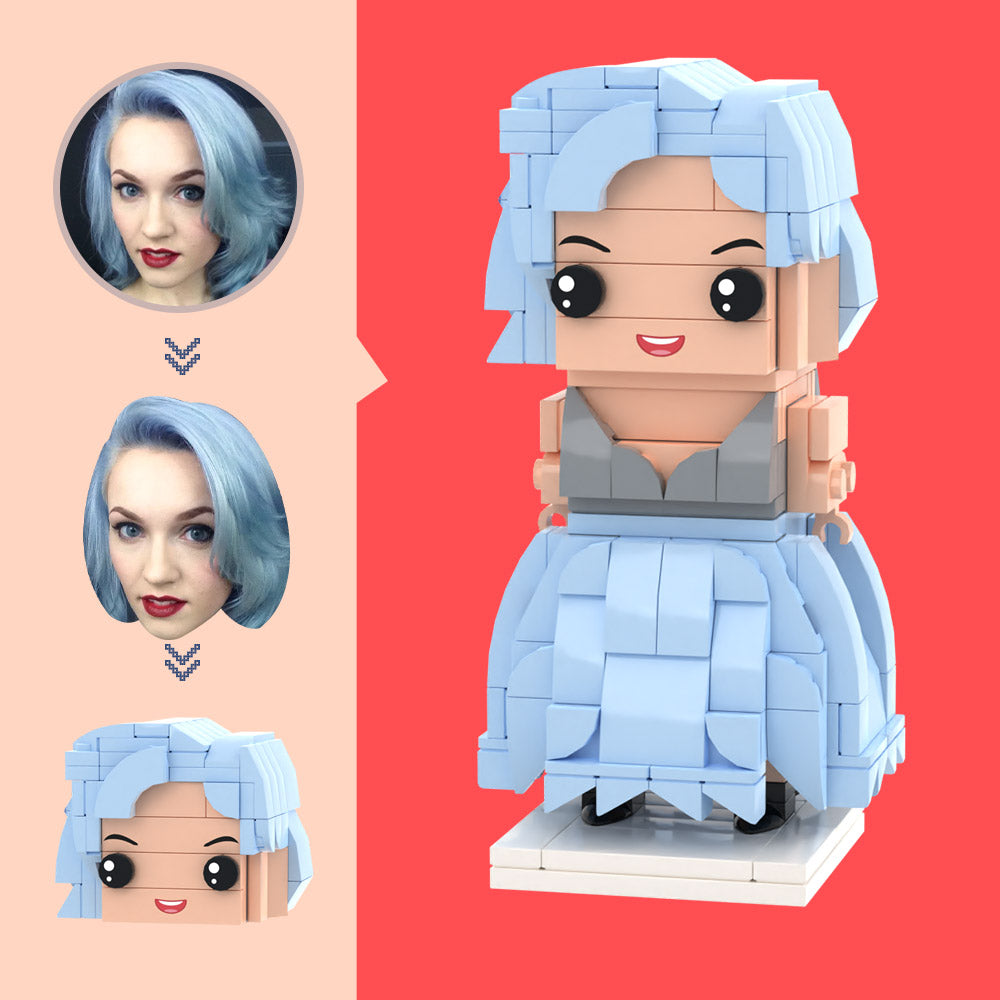 Tête Personnalisée Princesse Elsa Figurines Petit Bloc De Particules Jouet Personnalisable Brique Art Cadeaux - soufeelfr