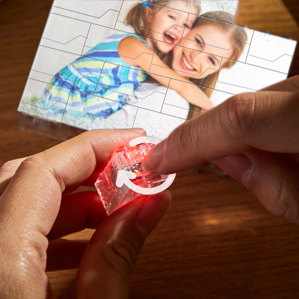 Photo Personnalisée Lumière Led Brique De Construction Multicolore Allume Le Cadeau De Briques De Construction Pour Maman - soufeelfr