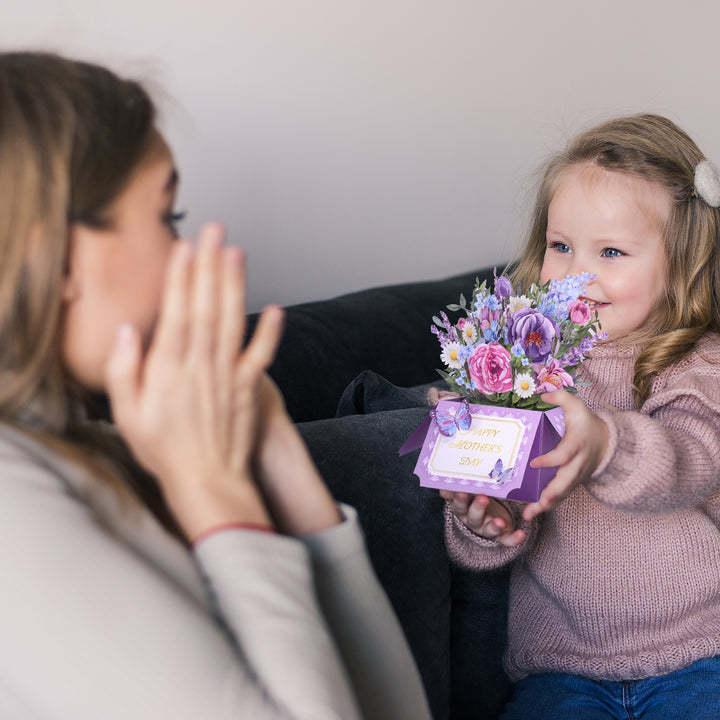 Bonne Fête Des Mères Carte Pop-up Carte De Fleurs Violettes Pour La Fête Des Mères - soufeelfr