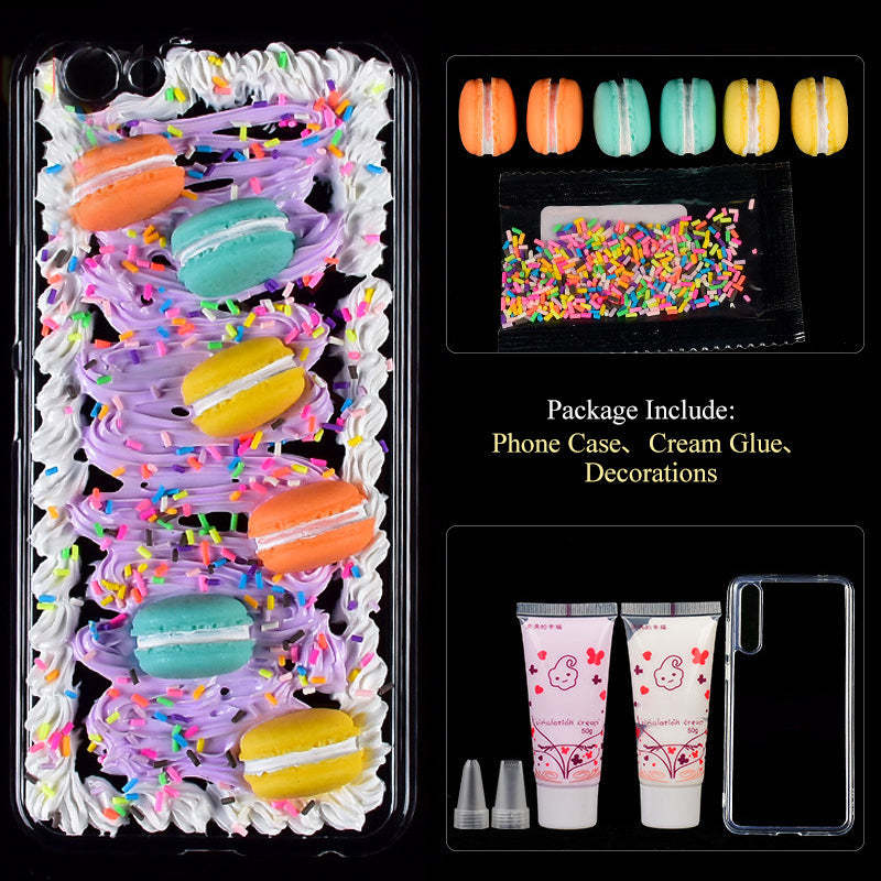 Cabochon Crème Personnalisé Bricolage Coque De Téléphone Decoden Coque Iphone En Résine Macarons Colorés