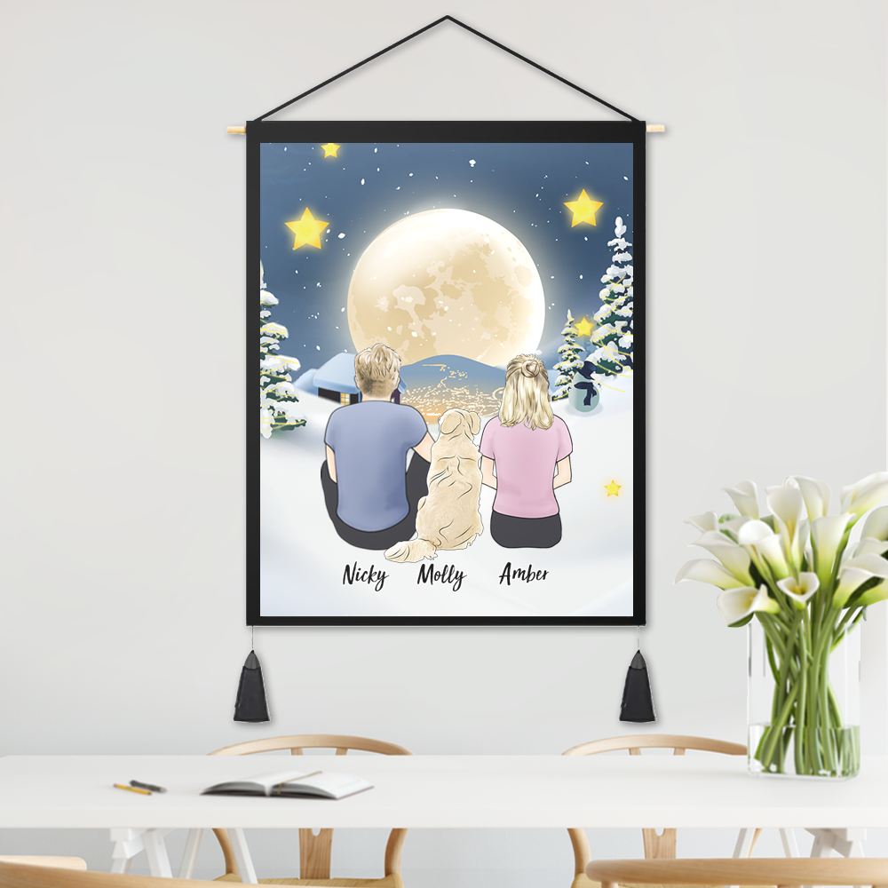 Tapisserie Clipart Personnalisé Snow Moon Night 20cm*25cm